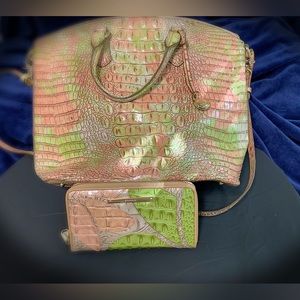 Brahmin Duxberry Satchel w/matching Ady wallet in Apple Blush Ombre Melbourne